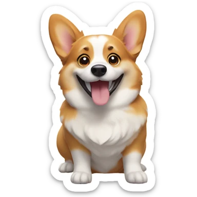 Happy corgi sticker