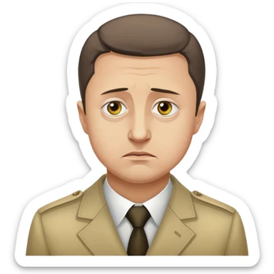 Photorealistic Vladimir Zelensky, sad sticker