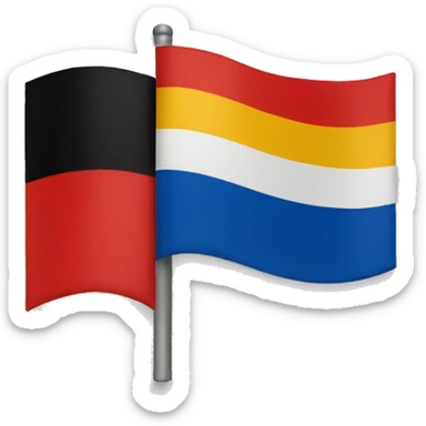 half german,half russian flag sticker