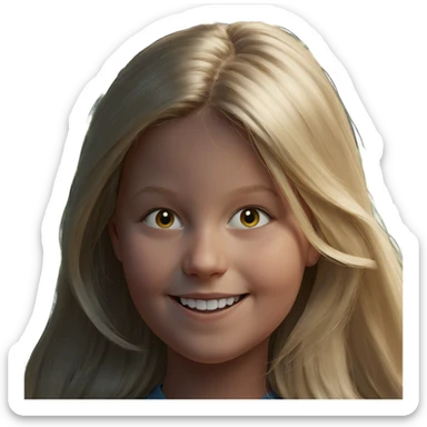 smiling blonde girl portrait sticker