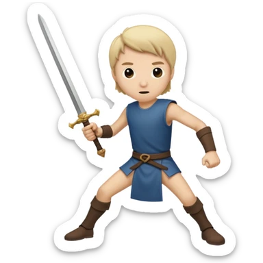 Stickman fighting with a sword  sticker