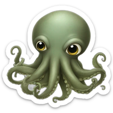 an adorable kraken that got lost sticker