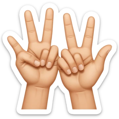 deux mains qui montre 1 ce croise sticker
