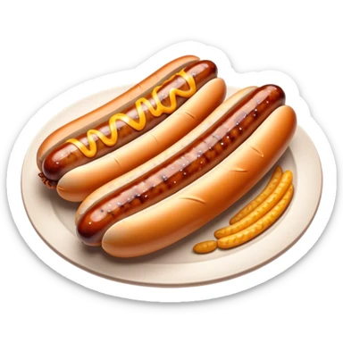Cinematic Realistic Bratwurst Dish Emoji, showcasing a succulent, grilled sausage with a crispy exterior rendered with lifelike detail and warm, dynamic lighting. sticker