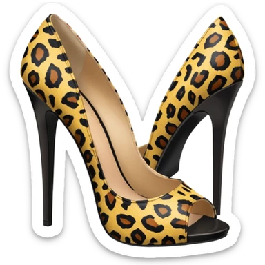 Animal print open toe high heel pumps sticker