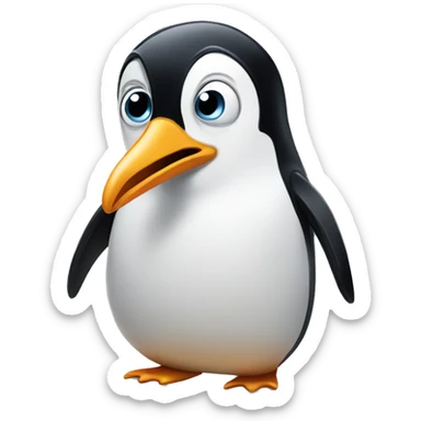 shocked penguin sticker