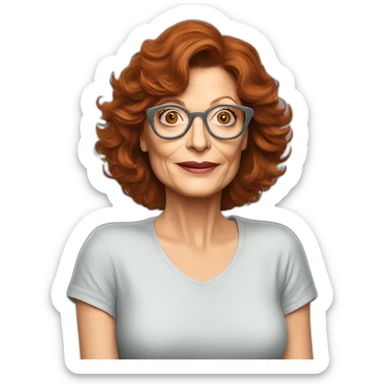 actor susan sarandon cartoon wearing tee  sticker