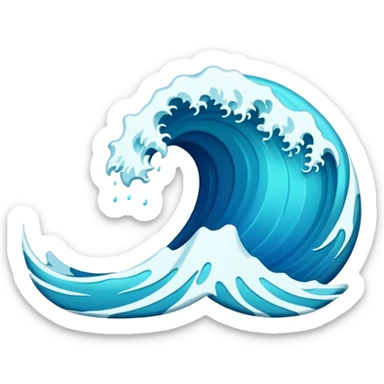 glitter blue wave sticker