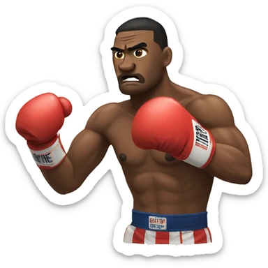 boxer punching side sticker