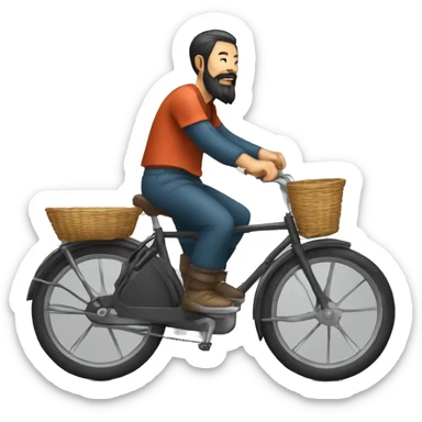 chinois barbu  sur un velo sticker