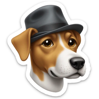 dog with a hat on sticker