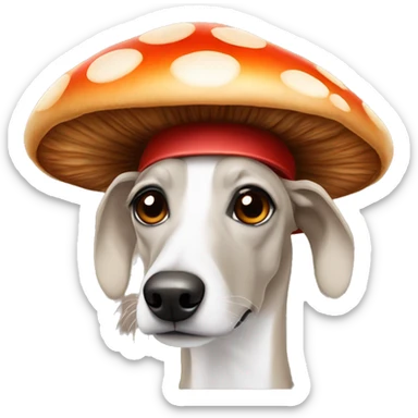 Mushroom with a greyhound hat sticker