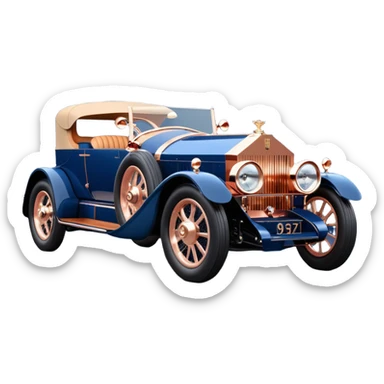 dark blue led lights hot rod nazi 1917 delicately inlaid rose gold and wood accents McDuck’s chauffeur driven Rolls Royce futuristic electric plasma motors and dynamos with wide racing wheels that are strong agility advanced suspension and steering sticker