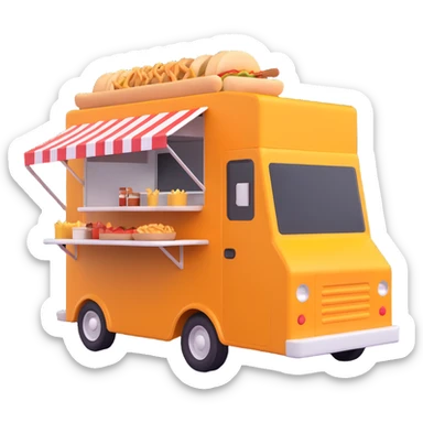 generate me a 3D shaorma food truck sticker