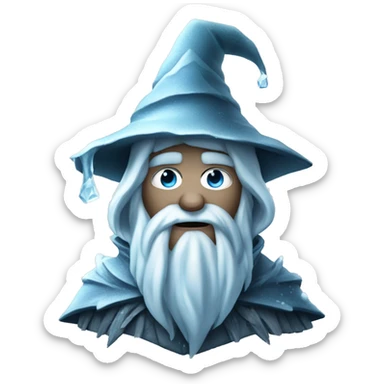 ice wizard covered in frost grimdark sticker