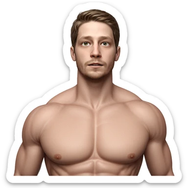 muscular male portrait shot sticker