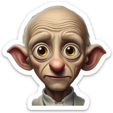 Rich dobby in Uncle Scrooge style, oil paint, mysterious eyes, intricate lips, masterpiece portrait, beautiful, desirable, logical sticker