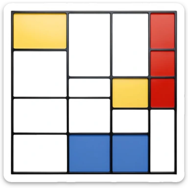 Piet Mondrian, Composition with Red Blue and Yellow painting  sticker