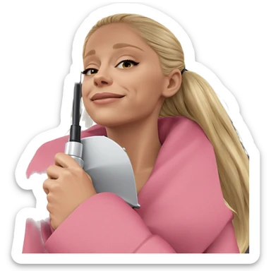 blonde girl with umbrella sticker