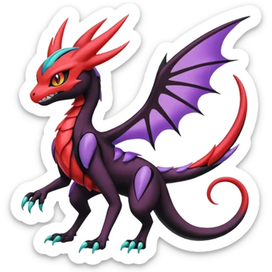 Colorful Cool Badass  Meloetta-Noibat-Noivern-Salandit-Guilmon-Darkrai-Pokémon-Fakémon-fusion-hybrid-creature sticker