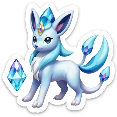 Shiny Colorful Primarina-Cobalion-Glaceon-Suicune-Amaura-Dialga-fusion sticker