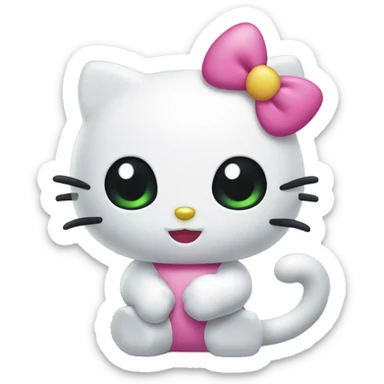 Hello kitty shows off sharp claws sticker