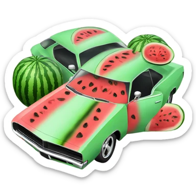 Watermelons Dodge Charger modern sticker