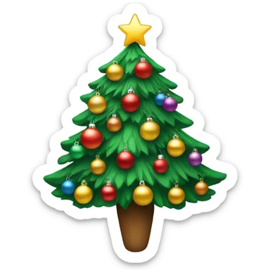 christmas tree with ornaments sticker