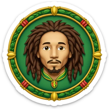 Bob Marley heraldic crest   sticker