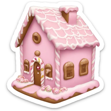 Light pink gingerbread house sticker