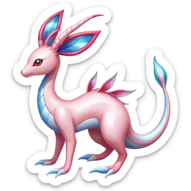 Milotic-Sylveon-Dragonair-Fakémon-hybrid-creature (full body)  sticker