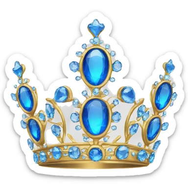 tiara with blue gems sticker