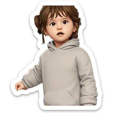 brown-haired girl looking at viewer sticker