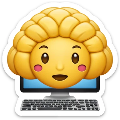 EMOJI DE CÉREBRO COMPUTADOR sticker