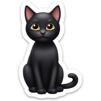 cute black cat coquette  sticker