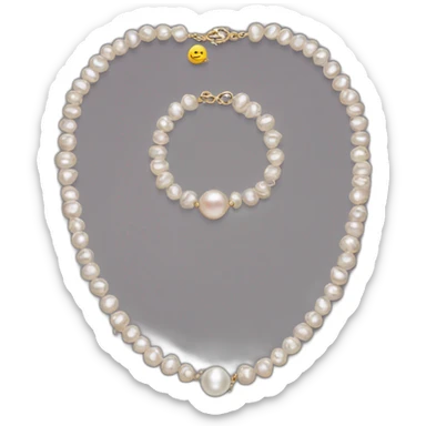 Bracelet and necklace with pearl  sticker