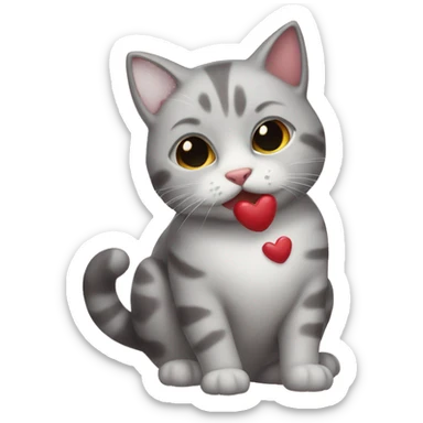 Kitty with kisses sticker