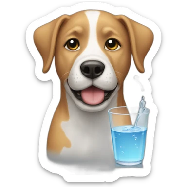 Dog-drink-water sticker