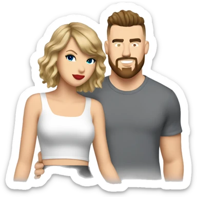 Taylor Swift and Travis Kelce sticker