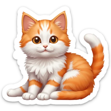 Cute kitten stretching sticker