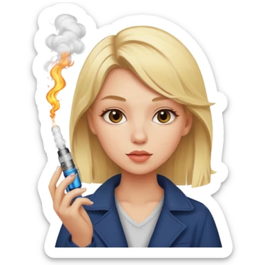 Blonde girl vaping  sticker