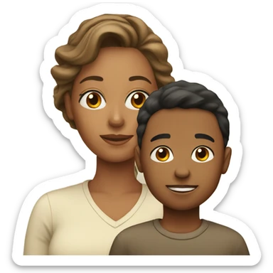 Mom with son sticker