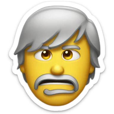 Contempt yellow face emoji sticker
