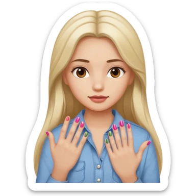 a girl with nails sticker