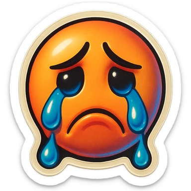 sad Tears rolling down face 
Mouth Pout
head down
 sticker