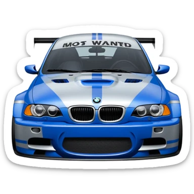 BMW M3 GT R E46 NEED FOR SPEED MOST WANTED'TAKI MAVI GÜMÜŞ resimdekini yap sticker