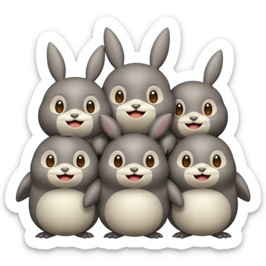 famille de totoros sticker