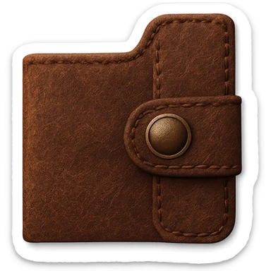 folder tab as a leather strap with a button, inspired by antique journals, vintage and rustic look sticker