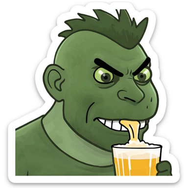 Foot drinking pint with Mohawk  sticker