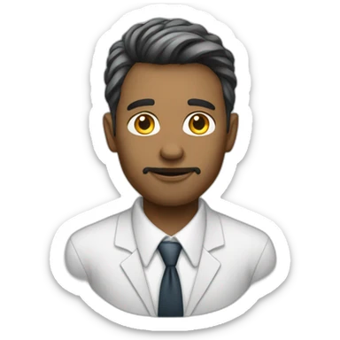 office worker rich white sticker